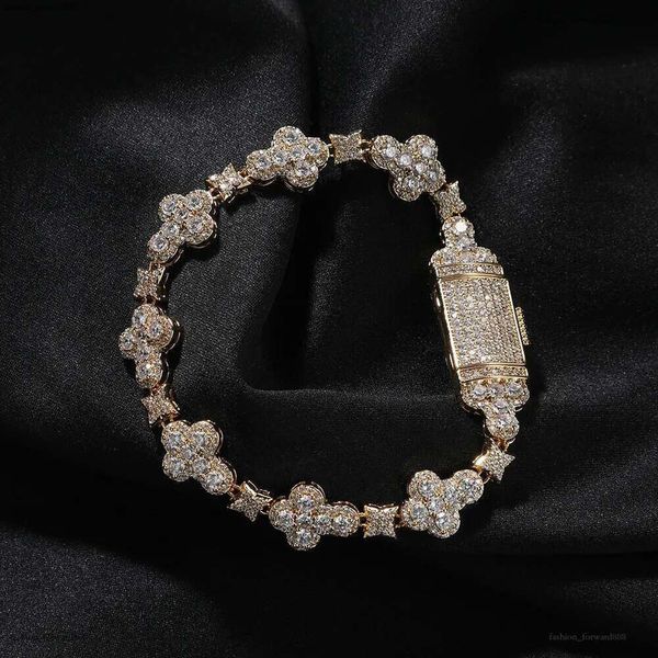 

10mm Hip Hop Cross wer k Chain Bracelets 5A CZ Real Gold plated Jewelry