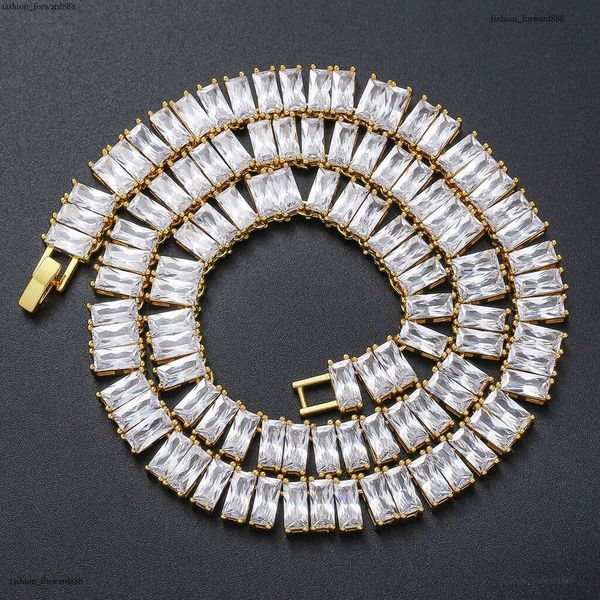 

Designer Luxury Necklace 10mm square rock candy Ice out VVS Moissanite Men Women's Hip Hop tennis chain Free delivery