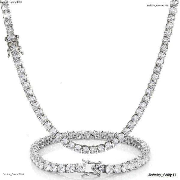 

HipHop Jewelry ice out 3mm 4mm 5mm 6mm sterg sier VVS Moissanite Dia Tennis k Chain Bracelet Necklaces