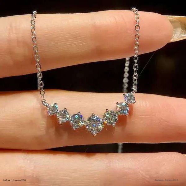 

Fine Jewelry Twin Heart Halo Shape Dia Moissanite Pendant Necklaces Sterg Sier Chain For Women Engagement