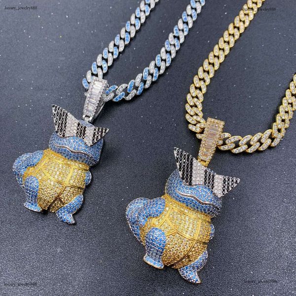 

Luxury designer Cartoon Squirrel with real gold plating inset ice out VVS Moissanite Pendant Men Women Hip Hop pendant Free shipping