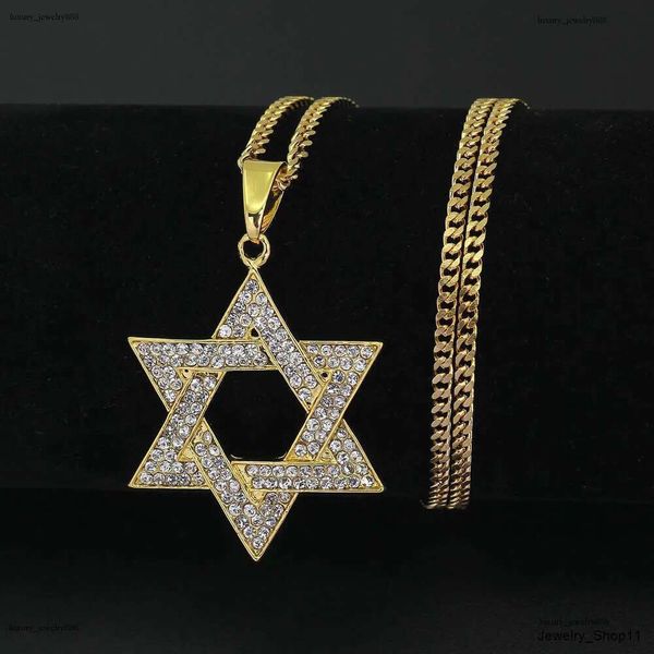 

cuban Moissanite pendant necklace pass GRA certified Rhie Star of David Pendant Necklace Hip Hop Jewelry sier