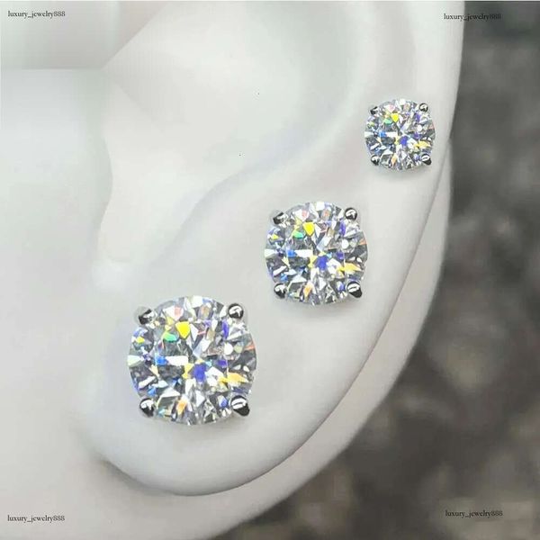 

Earrings, fashion designer earrings, 3mm -10 mm classic spiral rear earrings jewelry Sier VVS Mozambican dia studs for men and women Free delivery