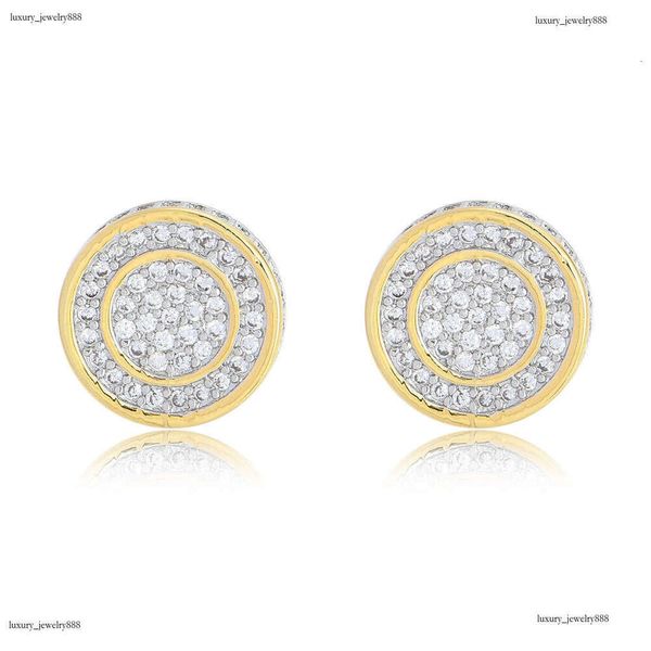 

Luxury needle round earrings for men and women filled with ice out of VVS Moissanite Free delivery
