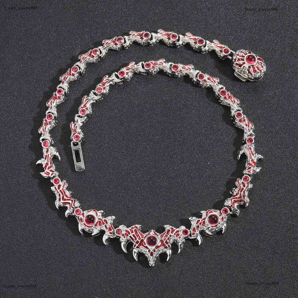

Luxury thorn parasitic red eyes, thorn inlaid ice VVS Moissanite hip hop men women necklace Free delivery