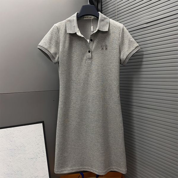 

Design womens polo dress transparent sexy Casual Dresses V-neck waist  M L New Style Slimming A-line polo Version suit short sleeved, White