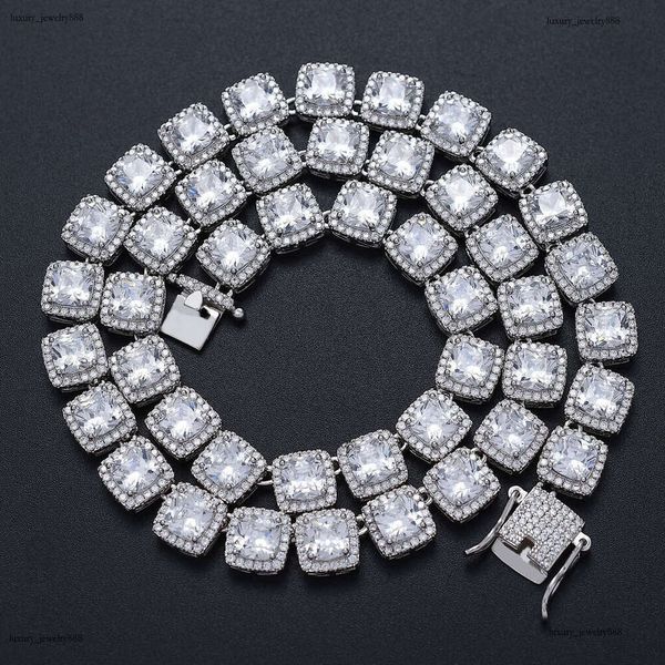 

Designer Hip Hop Rock Candy 10mm ice out VVS Moissanite Men Women's Necklace Tennis chain Free delivery