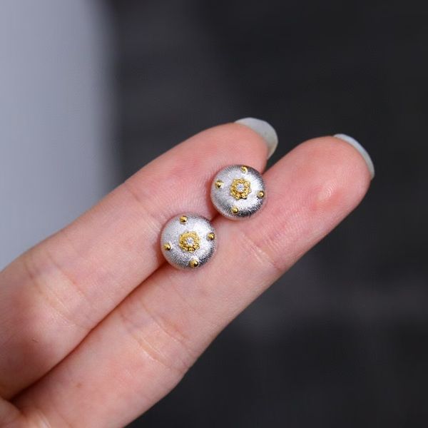 

2025 Delicate Italian Craft 925 Silver Golden Miameter 8.5MM Ear Stud Cherry Earrings Luxury Niche Design Fashion For Ladies Fancy Jewellery