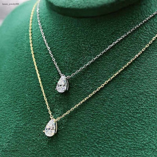 

Choucong 2024 Water Drop Pendant Simple Fine Jewelry Real Sterg Sier Pear Cut White Moissanite Dia Gemstones Party Women Gold Earring Gift