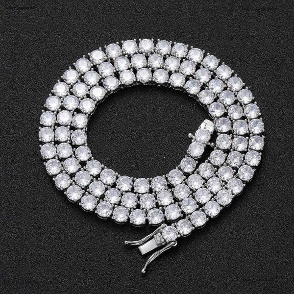 

Men's Ice out VVS Moissanite Hip Hop 3mm 4mm 5mm single row necklace tennis chain Free delivery