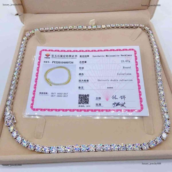 

Hip Hop Jewelry Sterg Sier Pass Tester Dia VVS Moissanite Tennis Chain