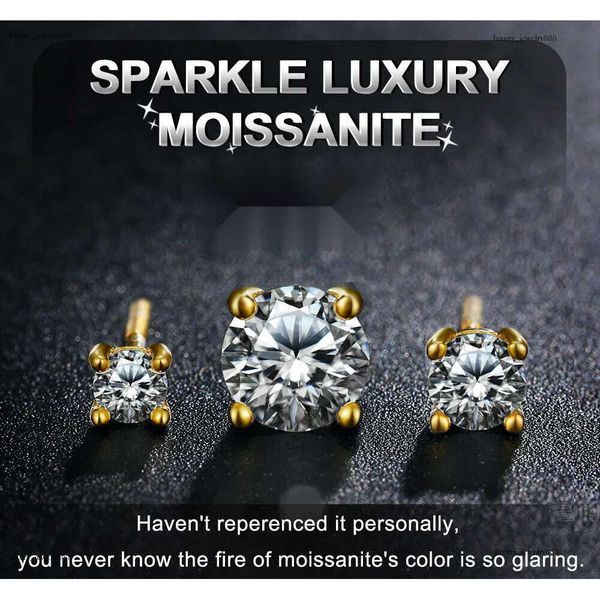 

Real Moissanite Earring Studs for Women 0.1-1 Carat D Color 100% Sterg Sier Earrings 2023 Trend Fine Quality Wedding Gold Plated Jewelry Gifts Bijoux