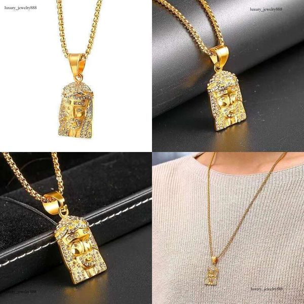 

Pendant Necklaces Mens Hip Hop Necklace Jewelry Iced Out Jesus Piece With 60Cm Gold Cuban Chain Drop Delivery Pendants Dhgarden Oio