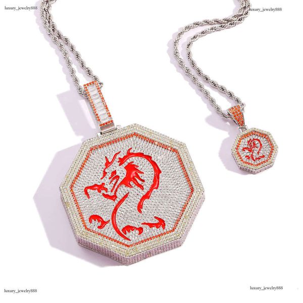 

Luxury designer Chinese Zodiac ice out VVS Moissanite pendant, men and women pendant necklace free shipping