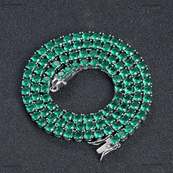 

Men Women Luxury Hip Hop 4mm green single row Ice out VVS Moissanite necklace Tennis bracelet Free delivery