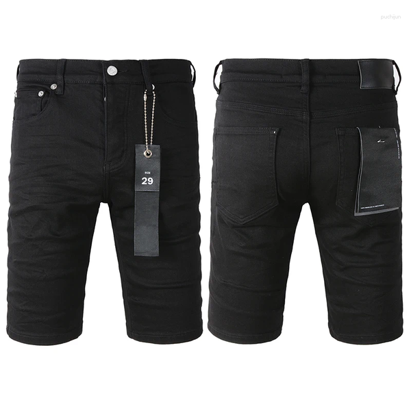 

Men's Jeans Classic Black American High Street Purples Stretch Slim Denim Shorts Retro Hip Hop Straight-leg Short Pants, A6