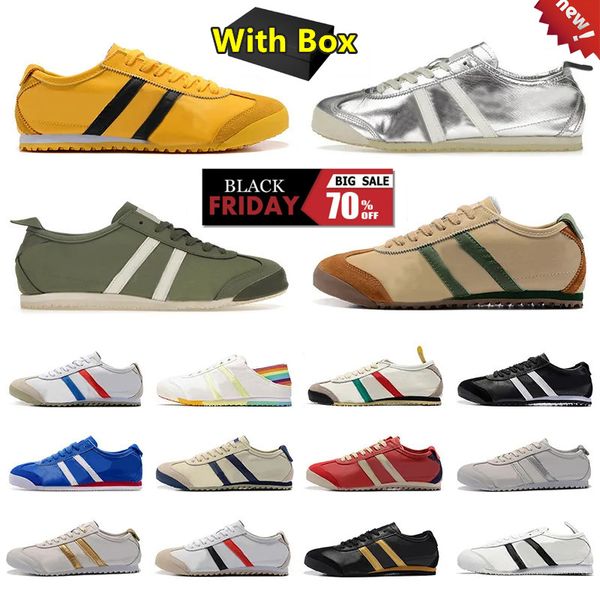 

New casual shoes designer tiger mexico 66 men women sneakers Triple Black White Pure Sier mens womens outdoor sports trainers Size 36-45, Color#1