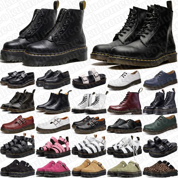 Designer Chunky Ankle Boots martin durable sandals for men women Slip-On Mules nubuck leather Comfortable boot Vintage Streetwear doc platform Shoes