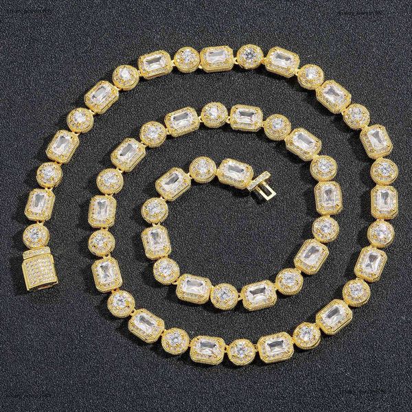 

Luxury designer 8mm rock candy chain necklace, T-shaped ice out VVS Moissamite, hip hop necklace bracelet for men and women Free delivery