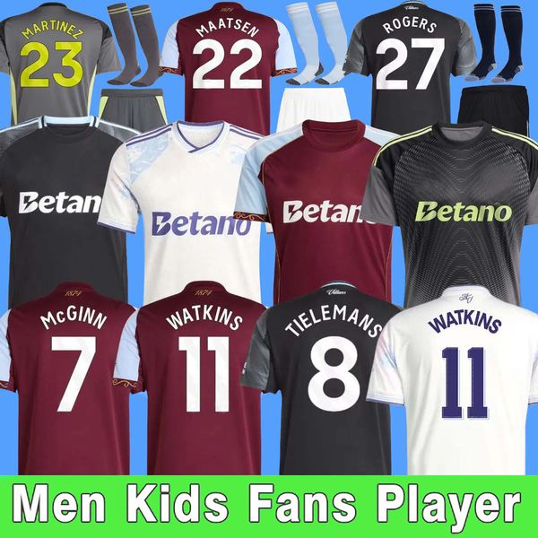 

Aston 150th Anniversary kit WATKINS Vilas 25 26 Soccer Jerseys ONANA 2025 McGINN ROGERS men kids set Third top football Shirt SANCHO ELLIOTT 999, 25 26 home adult player+patch2