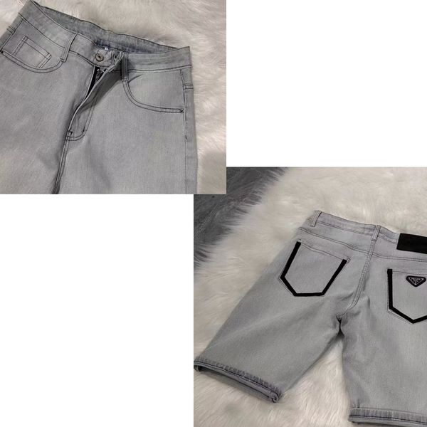 

Designer Shorts Jeans Flower Printed Shortpants Slim Mens Light Blue Denim Shorts Wreath Light Wash Jeans, 04#