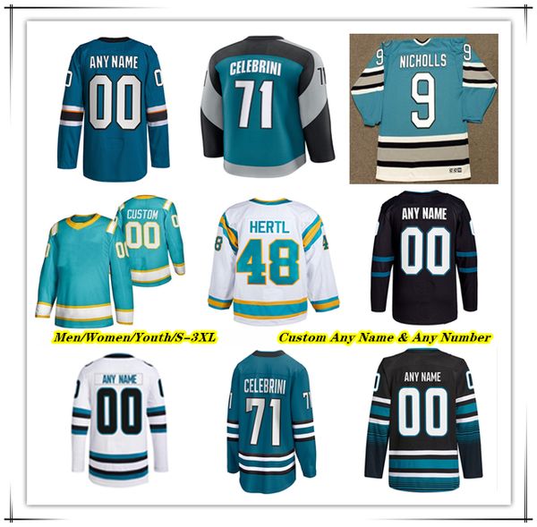 

Macklin Celebrini Hockey Jersey sj sharkss Will Smith William Eklund Dmitry Orlov Alexander Wennberg Ty Dellandrea Tyler Toffoli Carey Price Couture Jeff Skinner, Men teal style
