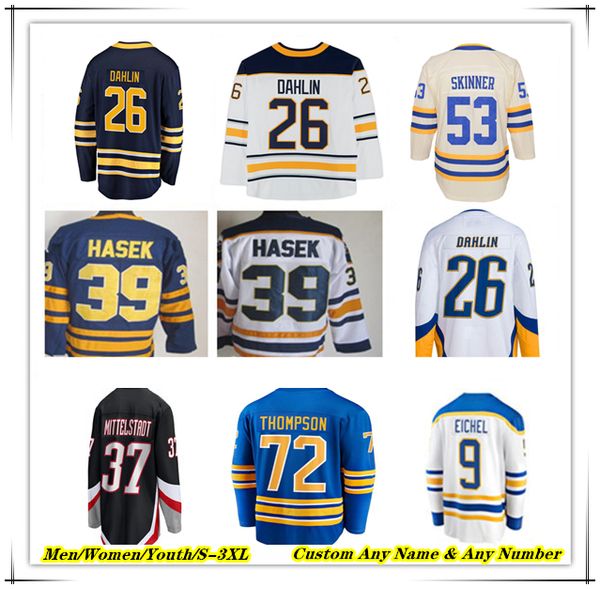 

Tage Thompson Hockey Jersey buffaloes Sabress Rasmus Dahlin Alex Tuch Ryan McLeod Jiri Kulich Peyton Krebs Tyson Kozak Josh Doan Jack Quinn Bowen Byram Noah Ostlund, Men white style