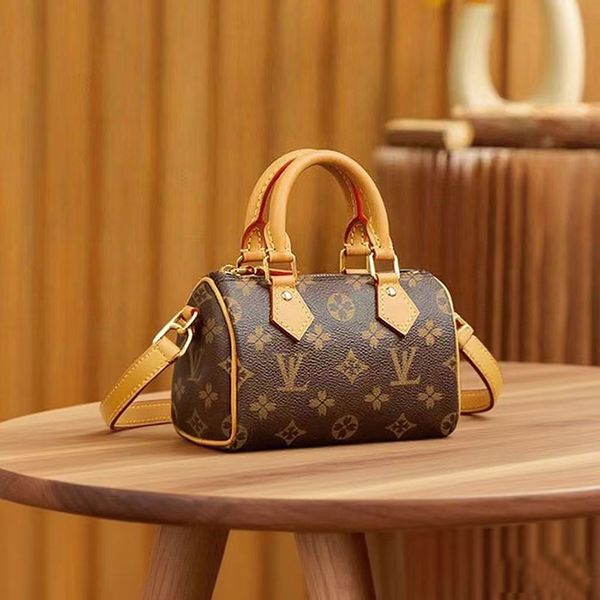 

bag Bags Top Designer Mini Nano 16cm Shoulder Bag Women Leather Denim Crossbody Luxury Brand Embossed Tote Purse Brown Flower Handbag 02, V2