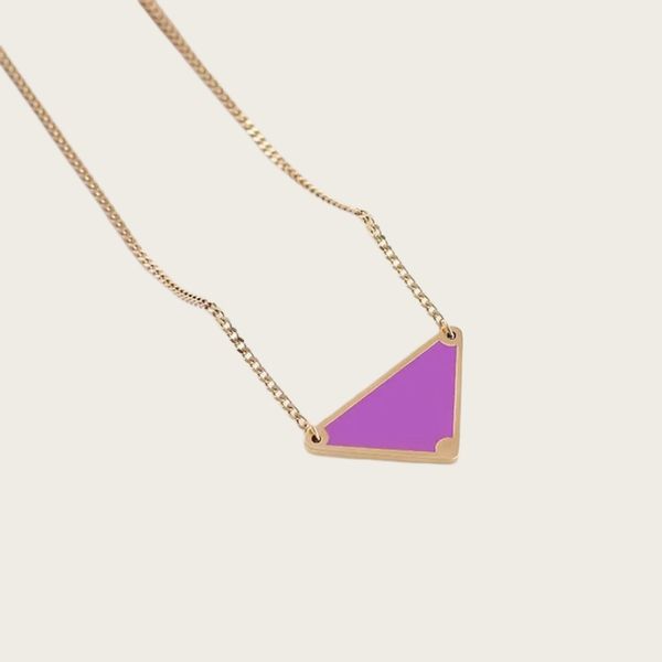 

mens necklace silver designer necklaces clover jewelry Top Quality Women Designer Titanium Steel P Letter Black Triangle Pendant Necklace With Fashion Jewelry