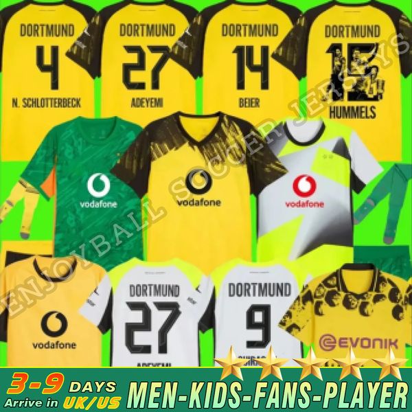 

25 26 Dortmund three-legged jersey 25 26 BVBs Soccer Jerseys NEONGELB HUMMELS BRANDT DORTMUNDs 4th Sabitzer Football shirt Club World Cup Jersey MOUKOKO Men kids kit, Brown