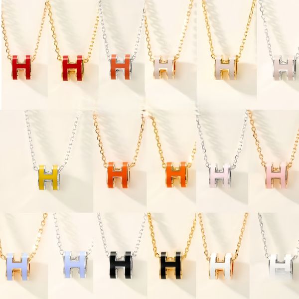 Designer necklace designer for women men letter pendant necklaces enamel fashion classic unisex stainless steel Christmas Valentine's Day gift luxury jewelry