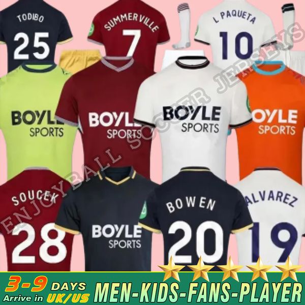 

BOWEN FULLKRUG 25 26 united Soccer Jerseys WARD-PROWSE 2025 2026 L.PAQUETA ANTONIO football shirt RODRIGUEZ home away black jersey Men kids sets AAAAA, Yellow