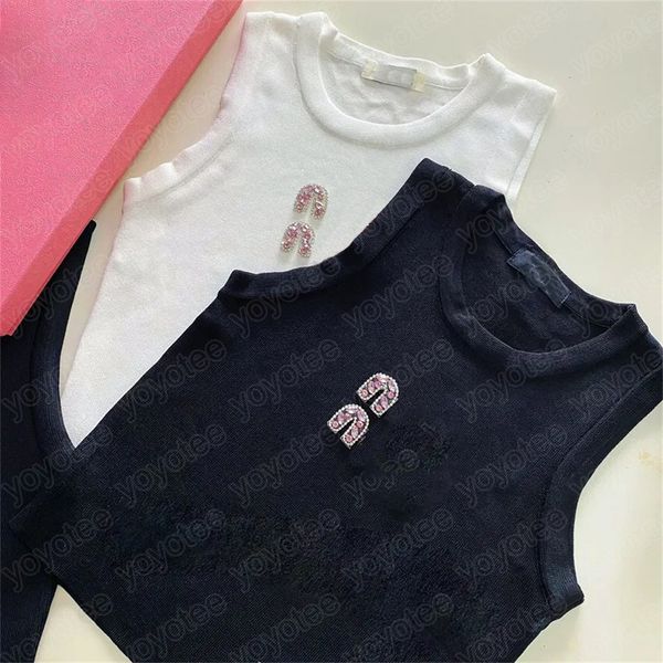 

Womans Designer Shirt Luxury Women Sleeveless Fashion Pure Cotton Knitted Quality Crop Tops Clothing Designer Shirts For Womens BFG2411154-0, 2#