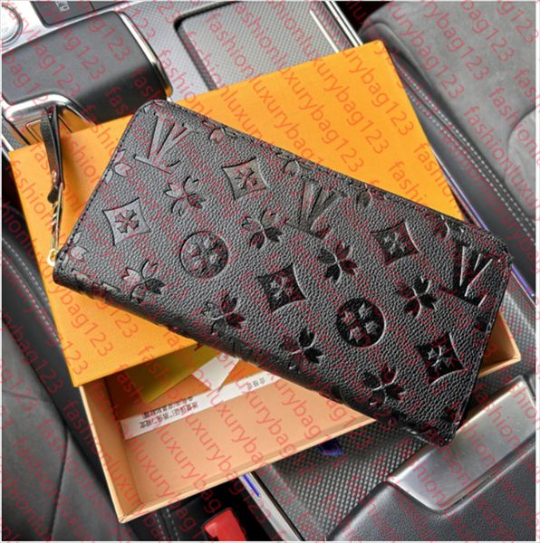 

N60017 Luxury Designer Zippy Long Wallet Women's Zipper Brown Mono gram Canvers Leather Check Plaid Good Qaulity wallet bag, Gold