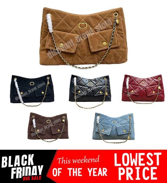 

Fashion designer handbags classic casual bags luxury chain tote bags denim bags deerskin bags vintage women handbags birthday gifts, # color 3