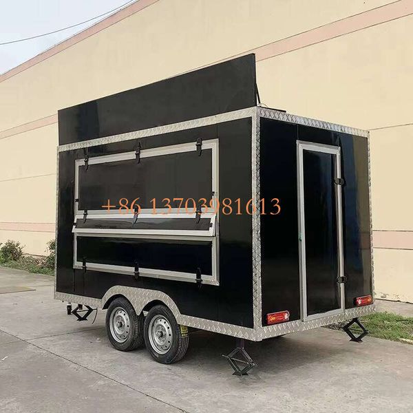 

High-Quality Mobile Food Truck with Stainless Steel Interior for Hygienic Food Preparation, Red