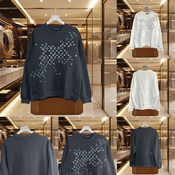 

A5High quality designer men's hoodie, classic floral embroidery ribbed collar sweatshirt, men's hoodie, fashionable autumn and winter top, versatile long 81, White