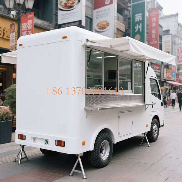 

Customized Single Axle Dining Car Mobile Breakfast Beverage Food Car, Red