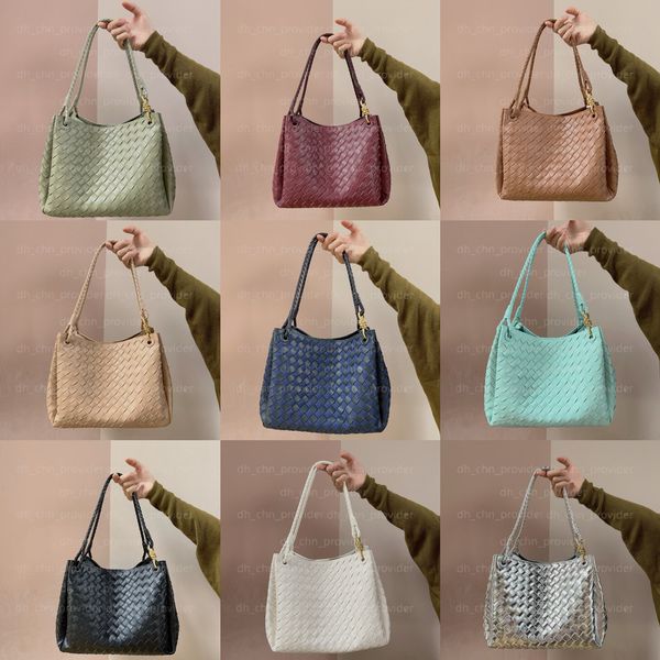 

A1010 High quality Designer bag bottegaabag crossbody genuine leather black crochet designers bag womens bags tote fashion handbag B Family new portable single, Coffee color