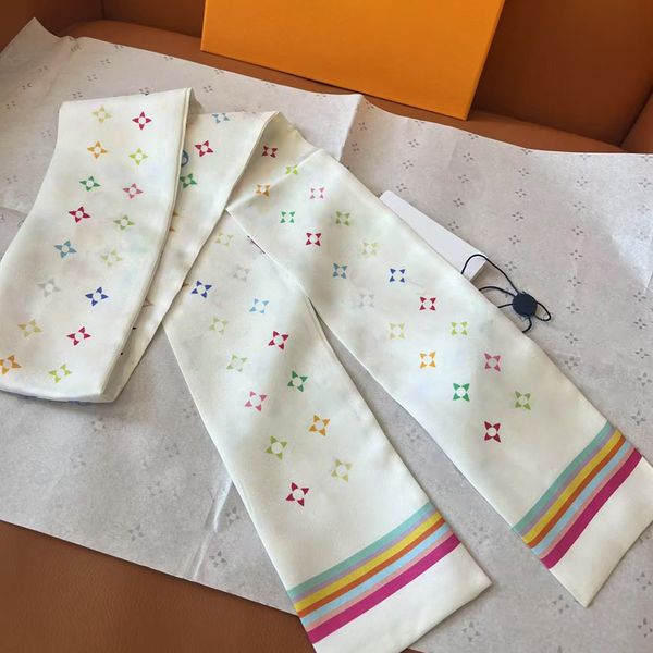 

Designer new silks women ribbon scarf by fashion designer suitable for work travel outdoor and family headscarf size 120*8cm