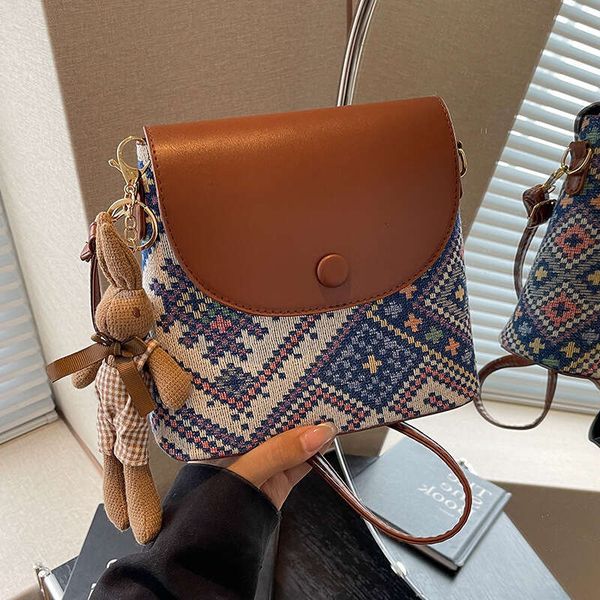 

This year's popular in the summer of 2025 are new crossbody mobile phone for women with high-end texture and fashionable single shoulder bucket bags, Blue+carrying rabbit pendant
