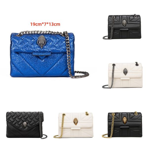 

A1010 London Kensington Soft Leather Handbags S Chains Shoulder Bag Big Cross Body Purse Fashion Circular Wallet Kurtly Giegers Bag Square Shoulder Bag, Dark khaki