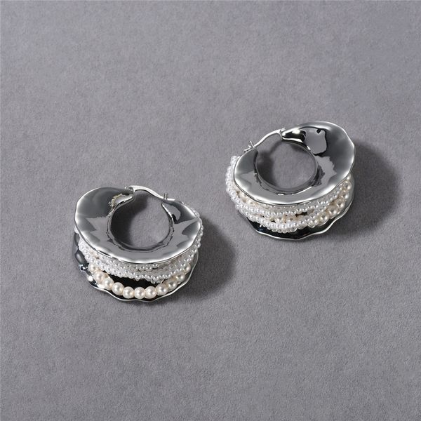 

Hot-selling 15x23mm Eco-friendly Brass Pearl Ear Studs Earrings Rust-proof Waterproof Niche Design For Women Routine Fashion Jewelry