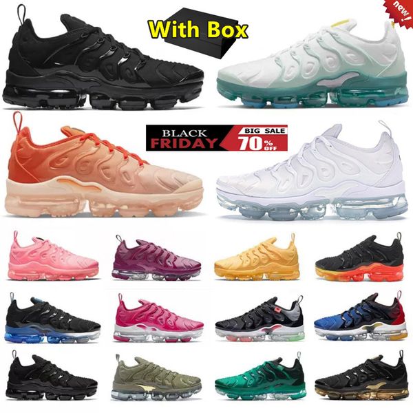 

with box designer TN PLUS TNS mens running Platform Shoes Triple White Black VOLT University Red Blue Bred Cherry men women trainers sports sneakers Jogging sneaker, Plum