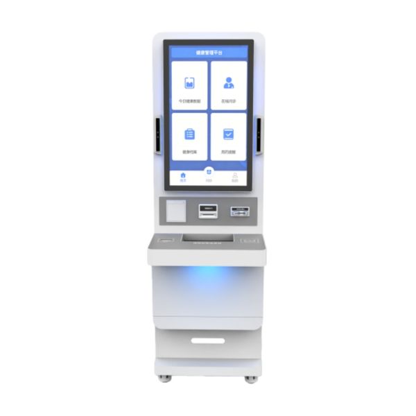 DeepSeek Hospital Self-service Terminal with 43-Inch Touchscreen LCD Panel for NFC & IC Card Payments Healthcare Kiosk A4 Paper Printing Capability