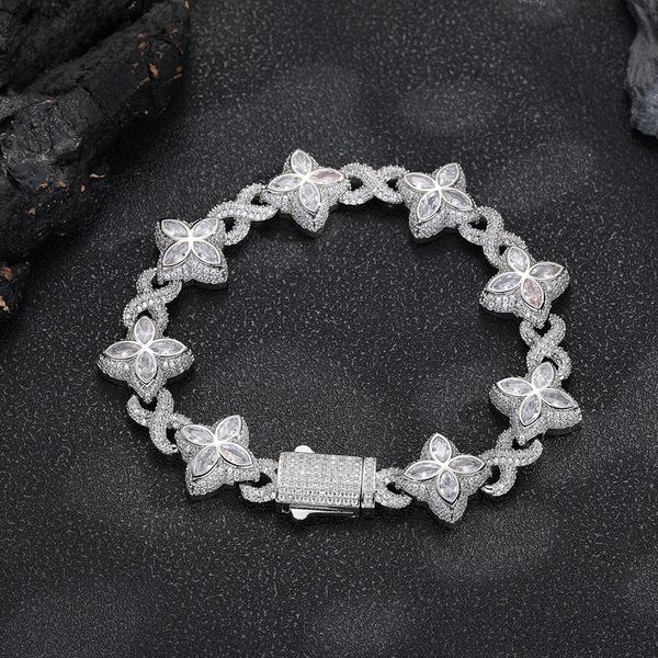 

Hip-Hop Infinite Five-Leaf Clover Bracelet Fashionable Edgy Cool and Stylish with High-End Appeal, Featuring 5A Zircon Colorful Jewelry Luxury Design, Mixed colors