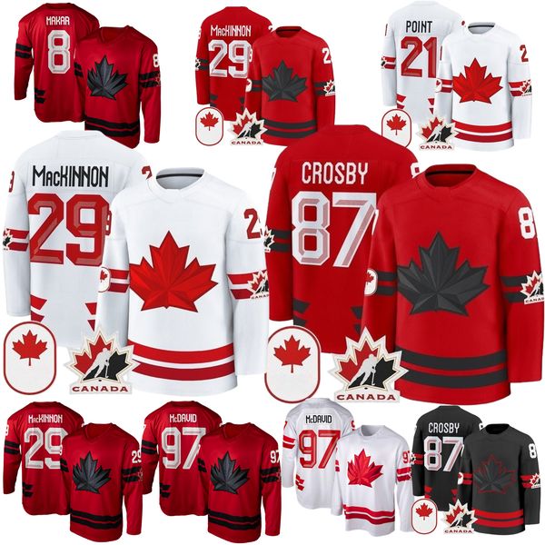 2026 Canada Team Hockey Jersey Sidney Crosby ConnorS McDavid Cale Makar Nathan MacKinnon Sam Reinhart Brayden Point Suzuki Celebrini Marner Wilson Marchand