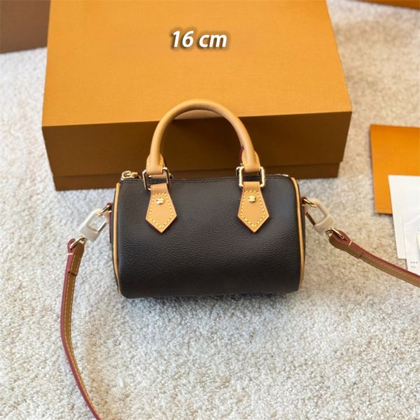 

Luxy Brand Designer mini Shoulder Bag for Women, Top Handle Barrel Crossbody Bags in Brown Colors Yuki016, 20 cm