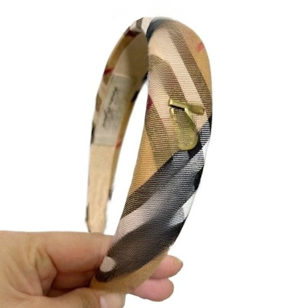 

Classic Plaid Headband Designer Brand Headband for Women and Girls Elastic Letter Headband Luxury Hair Accessory High Quality Versatile