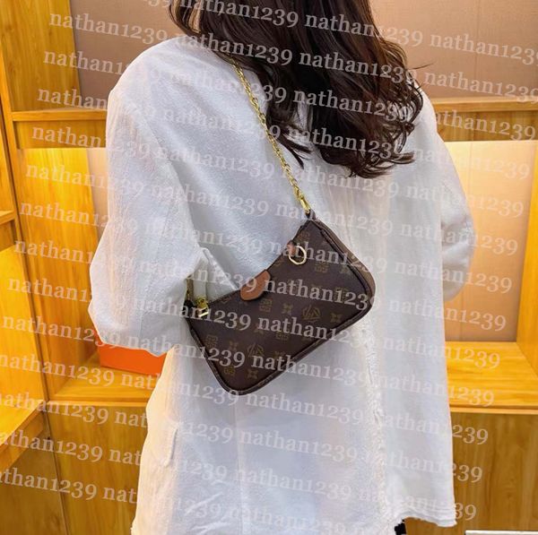 

New Designer Bag Classic Fashion Hobs bag High Quality Leather Shoulder Bags Old Fower Women Handbags Brown Canvas Ladies Baguette bag Crossbody Purses, #17
